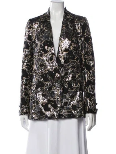 Pre-owned Johanna Ortiz Patterned Blazer In Black