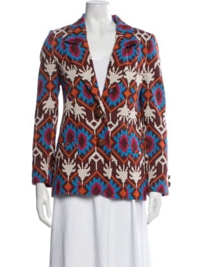 Pre-owned Johanna Ortiz Patterned Blazer In Red