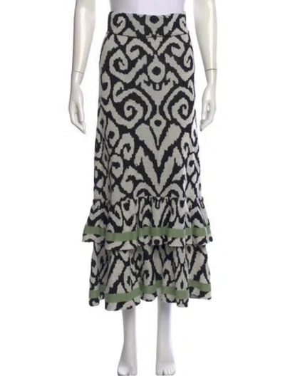 Pre-owned Johanna Ortiz Patterned Long Skirt In Black