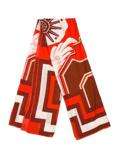 Pre-owned Johanna Ortiz Patterned Shawl In Red