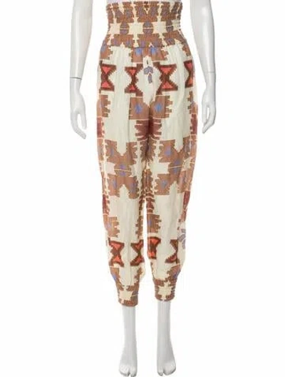 Pre-owned Johanna Ortiz Patterned Wide Leg Pants In Neutral