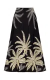 Johanna Ortiz Pictrographs Cotton Midi Skirt In Black,white