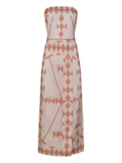 Johanna Ortiz Piedra Del Sol Geometric Dress In Brown