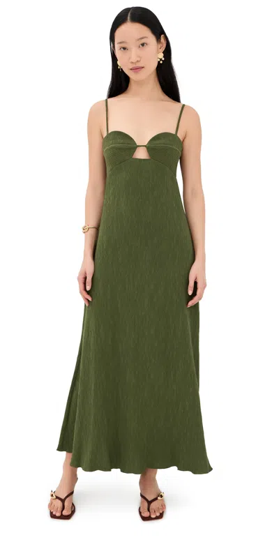 Johanna Ortiz Pine Green Dream Spinner Dress Pine Green