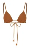Johanna Ortiz Playa Del Rio V-neck Bikini Top In Brown
