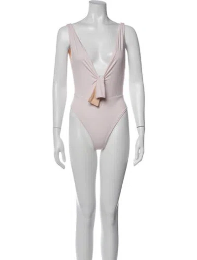 Pre-owned Johanna Ortiz Pleated Accents One-piece In Neutrals