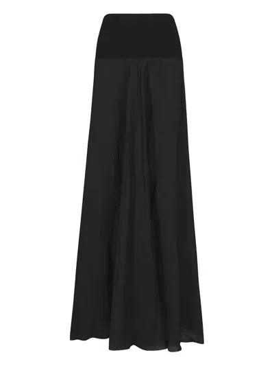 Johanna Ortiz Pleated Elastic-waist Skirt In Black