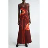Johanna Ortiz Plentiful Qualities Embellished Wool-silk Maxi Dress In Papaver Somniferum/wine