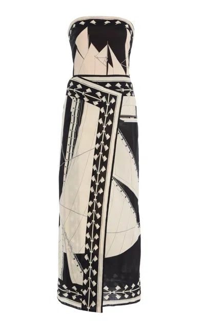 Johanna Ortiz Pontoon Afternoon Printed Cotton Midi Dress