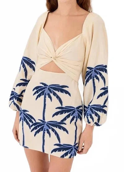 Johanna Ortiz The Power Of The Sea Dress In Ecru Blue In Ecru/blue