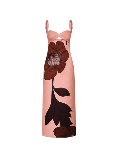Johanna Ortiz Powerful Stitches Maxi Dress In Pink