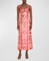 Johanna Ortiz Powerful Stitches Embroidered Strapless Dress In Lurex Pink/wine
