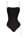 Johanna Ortiz Primordial Femininity Cut-out Tie Swimsuit In Black