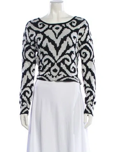 Pre-owned Johanna Ortiz Printed Bateau Neckline Bodysuit In White