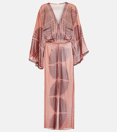 Johanna Ortiz Spiritual Healers Plunged Maxi Dress In Brown