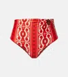 Johanna Ortiz Taita Printed Bikini Bottom In Red