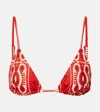 Johanna Ortiz Printed Bikini Top In Red