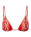Johanna Ortiz Konibo Embellished Printed Triangle Bikini Top In Multi