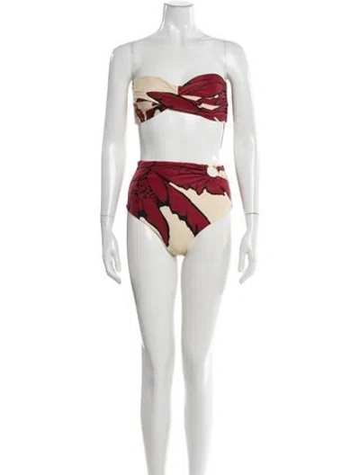 Pre-owned Johanna Ortiz Printed Bikini W/ Tags In Neutral
