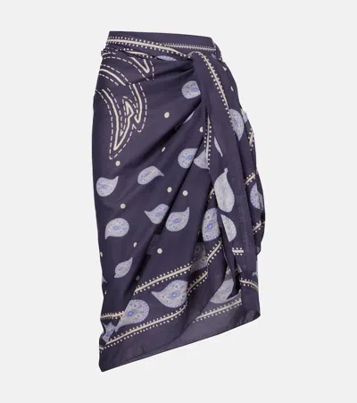 Johanna Ortiz Printed Cotton Beach Cover-up In Blue
