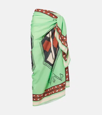 Johanna Ortiz Printed Cotton Beach Cover-up In Green