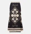 Shop Johanna Ortiz Printed Cotton Poplin Maxi Skirt In Black
