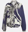 Johanna Ortiz Tropical-print Poplin Shirt In Orinoco Navy/ecru