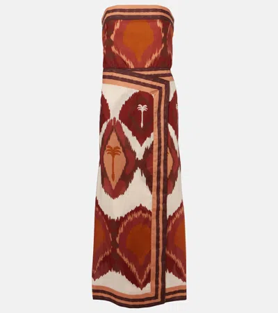 Johanna Ortiz Printed Cotton-poplin Midi Dress In Multi