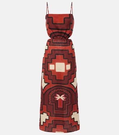 Johanna Ortiz Women's Espejismo Selvático Maxi Dress In Red Terracota Ecru