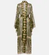 Johanna Ortiz Amazon Georgette Kimono Maxi Dress In Green