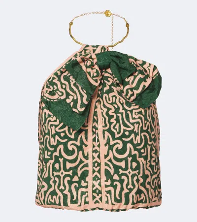 Johanna Ortiz Printed Halterneck Top In Multi