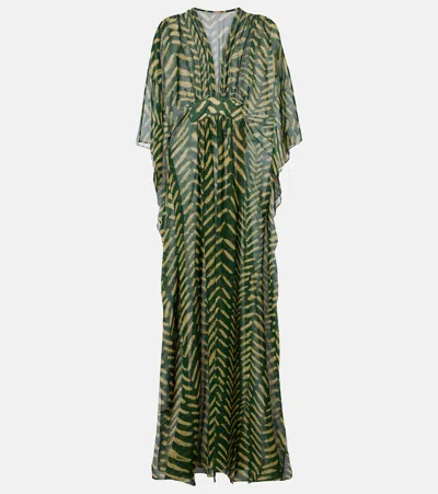 Johanna Ortiz Printed Kaftan In Green