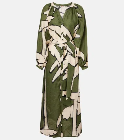 JOHANNA ORTIZ PRINTED LINEN MAXI DRESS