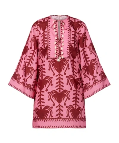 Johanna Ortiz Printed Linen Tunic In Multi