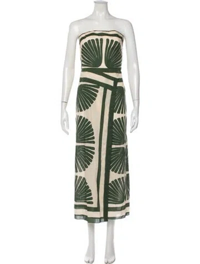 Pre-owned Johanna Ortiz Printed Long Dress In Green