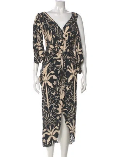 Pre-owned Johanna Ortiz Printed Long Dress In Neutral
