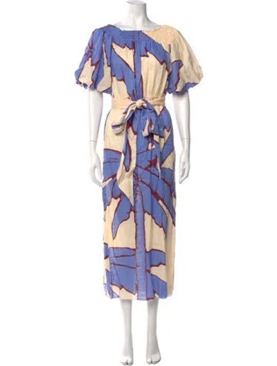 Pre-owned Johanna Ortiz Printed Long Dress In Neutral