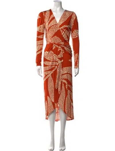 Pre-owned Johanna Ortiz Printed Long Dress In Orange