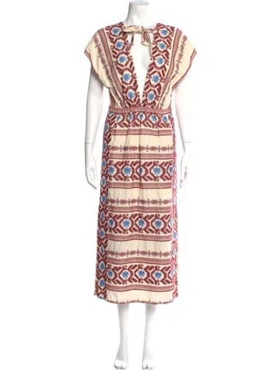 Pre-owned Johanna Ortiz Printed Long Dress W/ Tags