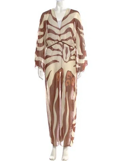 Pre-owned Johanna Ortiz Printed Long Dress W/ Tags In Multi