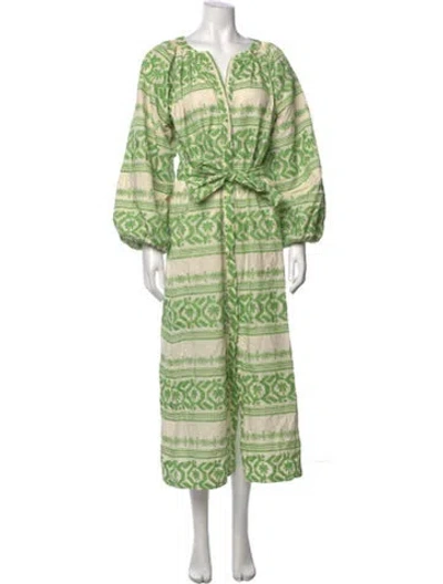 Pre-owned Johanna Ortiz Printed Long Dress W/ Tags In Multi