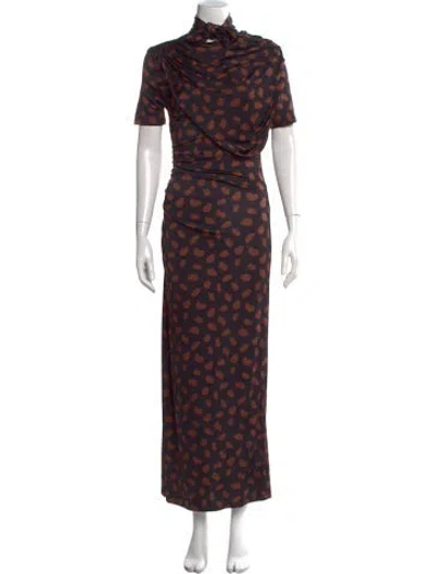 Pre-owned Johanna Ortiz Printed Long Dress W/ Tags In Multicolor