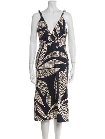 Pre-owned Johanna Ortiz Printed Midi Length Dress In Blue