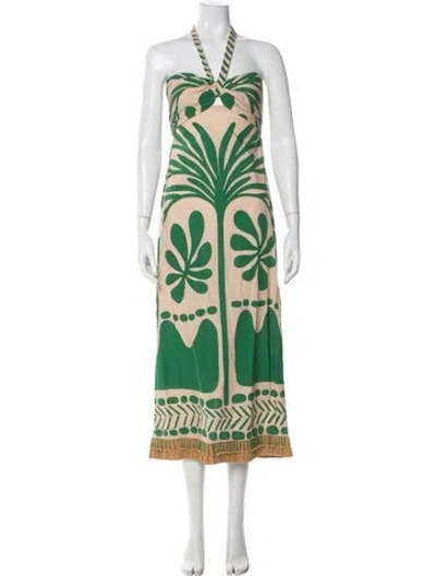 Pre-owned Johanna Ortiz Printed Midi Length Dress In Neutral