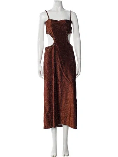 Pre-owned Johanna Ortiz Printed Midi Length Dress In Orange