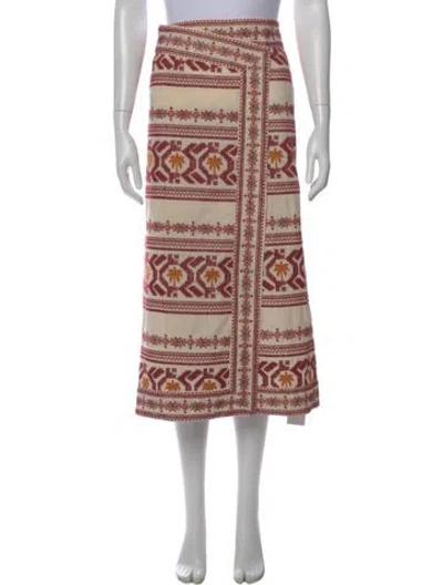 Pre-owned Johanna Ortiz Printed Midi Length Skirt In Neutral