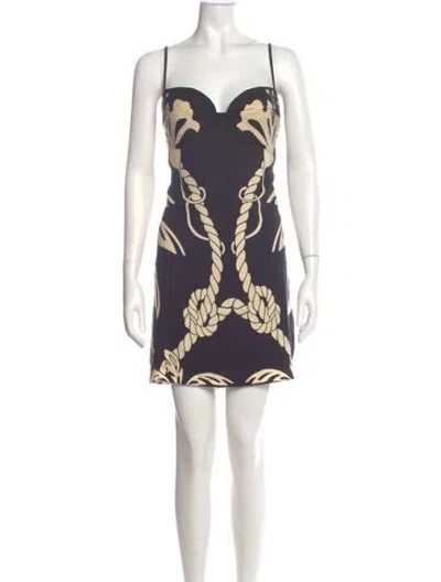 Pre-owned Johanna Ortiz Printed Mini Dress In Green