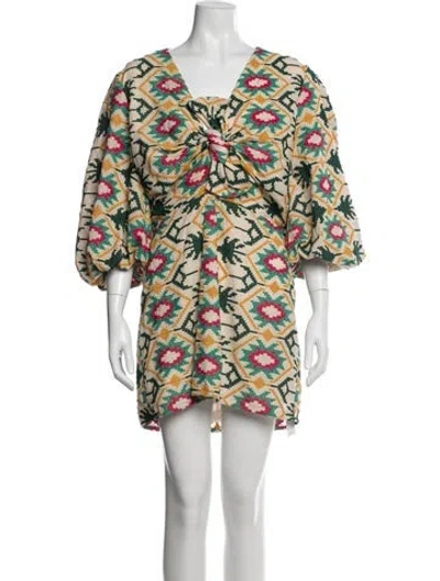 Pre-owned Johanna Ortiz Printed Mini Dress In Multi