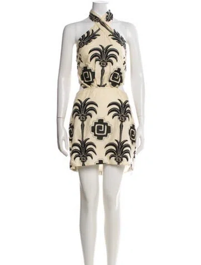 Pre-owned Johanna Ortiz Printed Mini Dress In Neutral