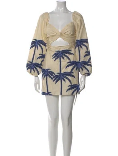Pre-owned Johanna Ortiz Printed Mini Dress In Neutral